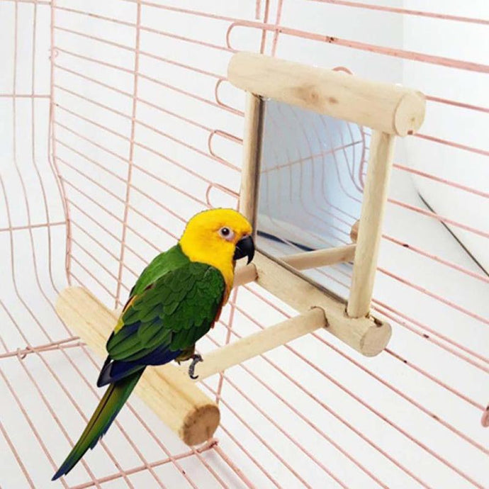XIAXIANG Funny Wooden Bird Toy Mirror Fun Toys For Parrots Small Birds Parrot Toys Pet Toy Accessories #45