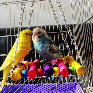 Hot Sale   Pet Bird Parrot Toys Parakeet Budgie Cockatiel Cage Hammock Swing Toy Hanging Chew Toys For Birds