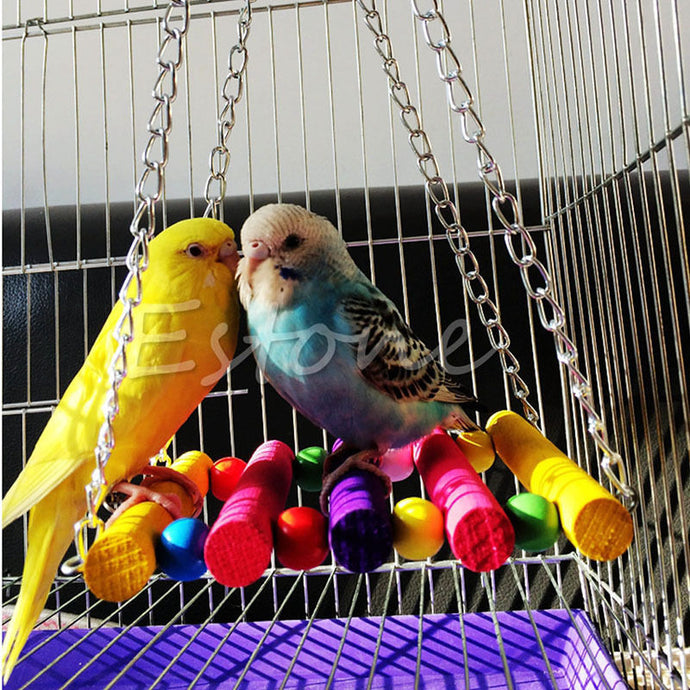 Hot Sale   Pet Bird Parrot Toys Parakeet Budgie Cockatiel Cage Hammock Swing Toy Hanging Chew Toys For Birds