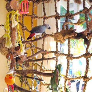 Parrot Bird Cage Toy Game Hanging Rope Climbing Net with Buckles Swing Ladder Parakeet Budgie Macaw Play Gym Toys