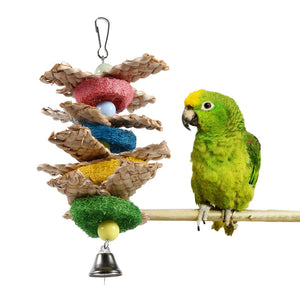 1Pcs New Handmade Bird Toy Pet Bird Parrot Parakeet Budgie Cockatiel Cage Hammock Swing Toy Hanging Toy Chew Toy With Bell