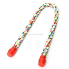Pet Bird Parrot Rope Cockatiel Parakeet Conure Cage Standing Perch Chew Peck Toy H06